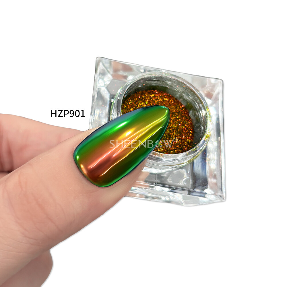 HZP901美甲效果 (https://www.sheenbow.com/) 高级光学变色龙色粉 第1张
