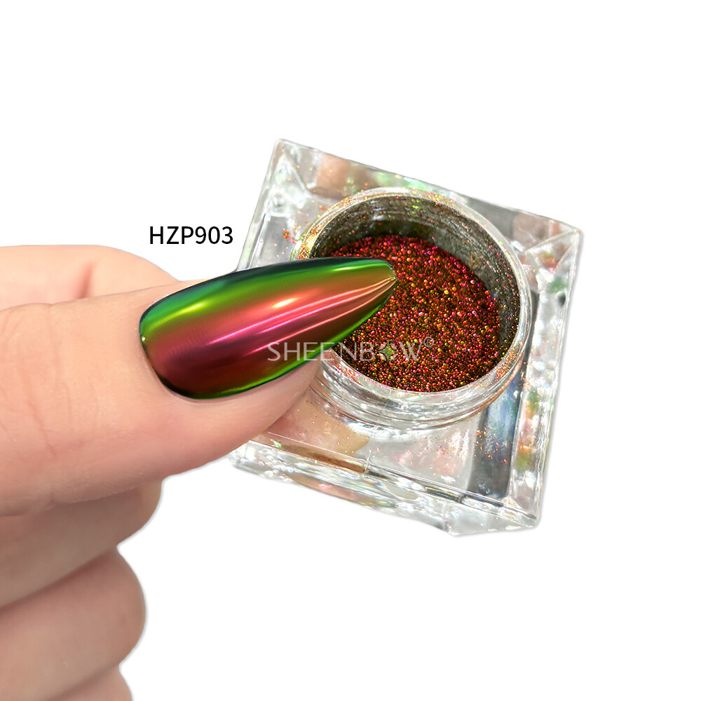 HZP903美甲效果 (https://www.sheenbow.com/) 高级光学变色龙色粉 第1张